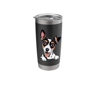 Cute Small Bold Graphic Drawing Cartoon Pup Toy Fox Terrier Stainless Steel Insulated Tumbler