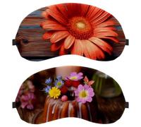 Cute Small Cake with Candle Flowers on Wood 2-Pack Eye Patch and Eye Masks Set, Light-Blocking, Soft, Breathable Sleep Mask Kit
