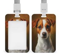 Cute Small Dog ID Badge Holder Retractable Clip Card Holder Card Protector Name Badge Name Tag for Work Office Doctor Nurse