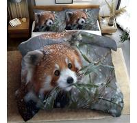 Cute Small Duvet Cover Set, Red Pandas Bedding Sets with Zipper Closure, Soft Cozy Microfiber Duvet Cover and 2 Pillow Cases 40 x 60 cm b1988