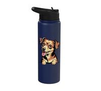 Cute Small Graphic Animal Drawing Cartoon Canine Chiweenie Stainless Steel Insulated Water Bottle