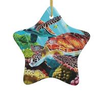 Cute Small Turtle Christmas Ceramic Star Ornaments Christmas Tree Decorations Home Party Decorations