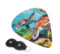 Cute Small Turtle Guitar Picks 6-Pack - Pick Set (0.46mm / 0.71mm / 0.96mm) Suitable For Guitar And Ukulele Playing