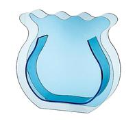 Cute Small Vase Shape Fish Tank, Transparent Thickened Acrylic Mini Fish Bowl for Home Office Tabletop and Cabinet Decoration (Blue)