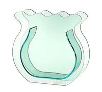 Cute Small Vase Shape Fish Tank, Transparent Thickened Acrylic Mini Fish Bowl for Home Office Tabletop and Cabinet Decoration (Translucent Green)