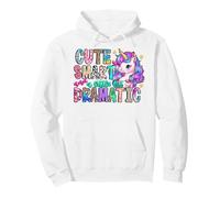 Cute smart and a little bit dramatic Funny Unicorn Kid Girls Pullover Hoodie