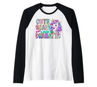 Cute Smart and a Little bit Dramatic Funny Unicorn Kid Girls Raglan Baseball Tee