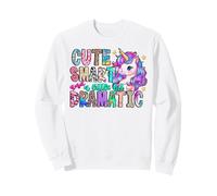 Cute smart and a little bit dramatic Funny Unicorn Kid Girls Sweatshirt