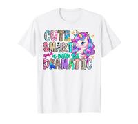 Cute Smart and a Little bit Dramatic Funny Unicorn Kid Girls T-Shirt