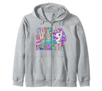 Cute smart and a little bit dramatic Funny Unicorn Kid Girls Zip Hoodie