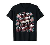 Cute Smart and A Little Bit Dramatic Sassy Bold Mode - Value Graphic T-Shirt, Men, Black, L