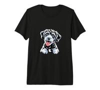 Cute Smart Wavy Hair Drawing Cartoon Crossbreed Schnoodle Premium T-Shirt