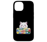 Cute Smile Cat kitten Says Always Be Pawtism Autism Positive Case for iPhone 14
