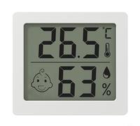 Cute Smile Indicator Digital Thermometer Hygrometer Reliable Room Temperature and Humidity Readings (White)