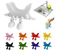 Cute Smiley Hanging Sponge Holder with Drainage,3D Printed Sponge Holder,Funny Sponges Stand for for Scrub Daddy Holders,Kitchen Sink Accessories Organizer Storage Utility Declutter Gadgets (G)