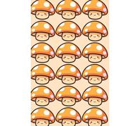 Cute Smiley Mushroom Notebook - Kawaii Orange Aesthetic Journal: 5 x 8 Inch | 100 Unruled Pages | Adorable Mushroom Pattern | Perfect for Doodling, Sketching & Daily Notes