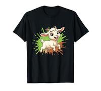 Cute Smiling Baby Goat Cartoon Farm Kids T-Shirt