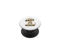 Cute Smiling Baby Meerkat Animal Illustration PopSockets Adhesive PopGrip