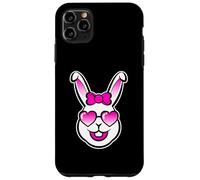 Cute Smiling Bunny Happy Face With Pink Sunglasses And A Bow Case for iPhone 11 Pro Max