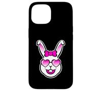 Cute Smiling Bunny Happy Face With Pink Sunglasses And A Bow Case for iPhone 15