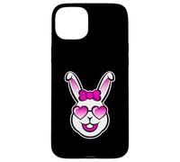 Cute Smiling Bunny Happy Face With Pink Sunglasses And A Bow Case for iPhone 15 Plus