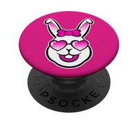 Cute Smiling Bunny Happy Face With Pink Sunglasses And A Bow PopSockets Adhesive PopGrip