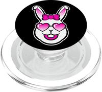Cute Smiling Bunny Happy Face With Pink Sunglasses And A Bow PopSockets PopGrip for MagSafe