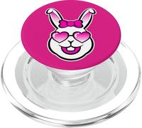 Cute Smiling Bunny Happy Face With Pink Sunglasses And A Bow PopSockets PopGrip for MagSafe