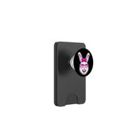 Cute Smiling Bunny Happy Face With Pink Sunglasses And A Bow PopSockets PopWallet for MagSafe
