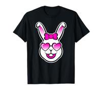 Cute Smiling Bunny Happy Face With Pink Sunglasses And A Bow T-Shirt
