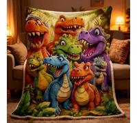 Cute Smiling Dinosaurs Hd Digital Print Flannel,2026 New Lightweight Flannel Throw Blanket,Soft Funny Warm Throw Blankets Colorful Dinos Print Flannels Blanket for All-Season (27.6 * 39.4in)