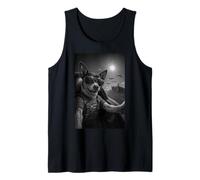 Cute Smiling Dog UFO Funny Pilot Design Tank Top