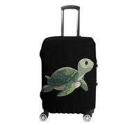 Cute Smiling Green Tortoise Trendy Suitcase Covers Unisex Luggage Cover Protector Fit 19 to 32 Inch Travel Lover S