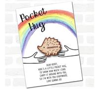 Cute Smiling Hedgehog Rainbow Personalised Gift Pocket Hug