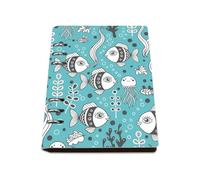 Cute Smiling Jellyfish Notebook, Pu Leather Notebooks, Lined Paper Spiral Bound Notebook 180Pages/90Sheets, Notes Book for Men, Work Book for Journaling Writing, Revision Supplies Journal Diary