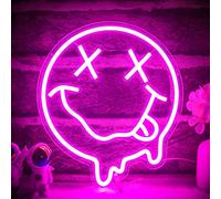 Cute Smiling LED Neon Light,Neon Smiley Sign,Acrylic Neon Sign,for Bedroom,Children's Room,Shopping Mall,Bar,Party,Wedding Decoration (Smiling Face 1)