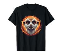 Cute Smiling Meerkat Face Wildlife Safari Flame T-Shirt