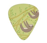 Cute Smiling Three-Toed Sloth Unique Guitar Gift Guitar Picks For Bass Electric Acoustic Guitars (12 Count)