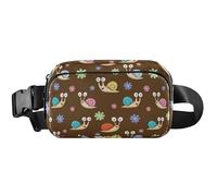 Cute Snail Flower Brown Fanny Packs for Women Waterproof Hip Pack Belt Pouch Cute Waist Pouches for Men, Cute Snail Flower Brown, 8 x 5.3 x 2.3 inch, Funny Cute, Cute Snail Flower Brown, 8 x 5.3 x 2.3