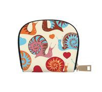 Cute Snail Leather Semi-Circular Card Bag, Compact and Convenient, Easy to Store