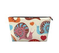 Cute Snail Leather Travel Wash Bag, Stylish and Durable, Easy to Carry