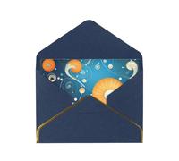 Cute Snail Luxury Pearl Paper Greeting Card With Gold Border, Blank Inside, With Envelope - Birthday, Wedding, Christmas, Valentine