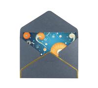 Cute Snail Luxury Pearl Paper Greeting Card With Gold Border, Blank Inside, With Envelope - Birthday, Wedding, Christmas, Valentine