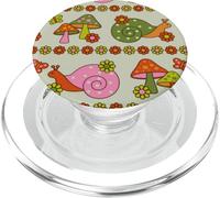 Cute Snail Mushroom Cartoon Doodle Nature Art PopSockets PopGrip for MagSafe