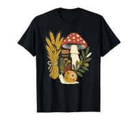 Cute Snail Mushroom Cottagecore Autumn Harvest Botanical Value Graphic T-Shirt