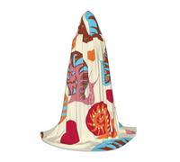 Cute Snail Print Hooded Wizard Robe Halloween Cloak Medieval Renaissance Cosplay Christmas Party Outfits
