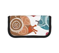 Cute Snail Print Pencil Case Big Capacity Pencil Bag Makeup Pouch Durable Students Stationery with Double Zipper for School/Office