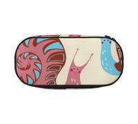 Cute Snail Print Pencil Pouch for Kids Fun Pencil Case Pouch for Girls Large Pen Case with Zipper, Portable Pencil Bag Holder for School Sudent Teacher Stationery