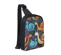 Cute Snail Printed Chest Bag Sling Bag for Men Women, Waterproof Crossbody Backpack Men Bag for Runner Workout Hiking Cycling Travel