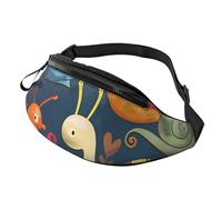 Cute Snail Printed Fanny Pack for Men Women Crossbody Waist Bag Pack Bum Bag with Adjustable Strap for Hiking Running Travel Cycling